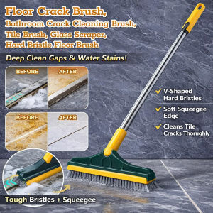Hard Bristle Grout Brush Tile Gap Cleaning Brush Bathroom Corner Scrubber Floor Squeegee Glass Wiper Scraper Ceramic Tile Joint Cleaner Wall Edge Brush Trowel Tool