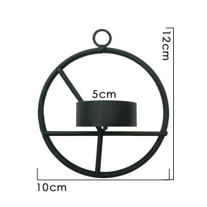 YUBAGUANB Stylish Design Geometric Candle Holder Easy to Clean Durable Round Metal Wall Holder Simple Iron Art Wall Hanging Tea Lights  Room