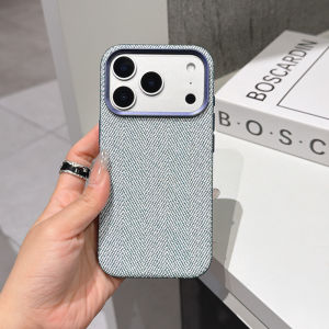 Fabric Texture PU Leather for MagSafe Phone Case for iPhone 17 17Pro Max 16 Pro 15 Wireless Charging Metal Lens Cover