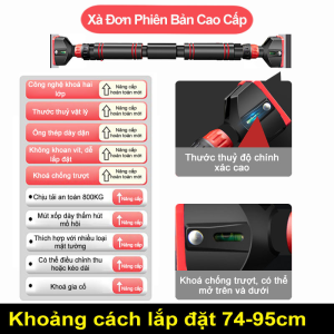 Xà đơn treo tường xà đơn gắn cửa 60-160cm Chịu tải trọng siêu mạnh miễn lắp đặt tập tại nhà