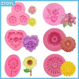 ZTOYL 3D Daisy Lily Flower Silicone Mold Resin Mold Chocolate Cake Fondant Decoration Baking Tool Kitchen Dessert Making Soap DIY Gift