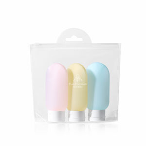 3pcs 60ml Travel Bottles Kit Soft Empty Coloured Bottle Shampoo Shower Gel Refillable Containers Squeeze Tube Tool