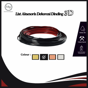 List Emas Gold Silver Hitam Dekorasi Aksesoris Dinding 3D Sticker Pinggir Wallpaper Bingkai Furniture dll