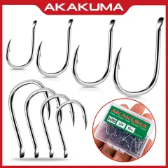 100PCS Fishing Hooks Carbon Stainless Steel Jigging Barbed Carp Hooks  Durable Head Fishing Accessories