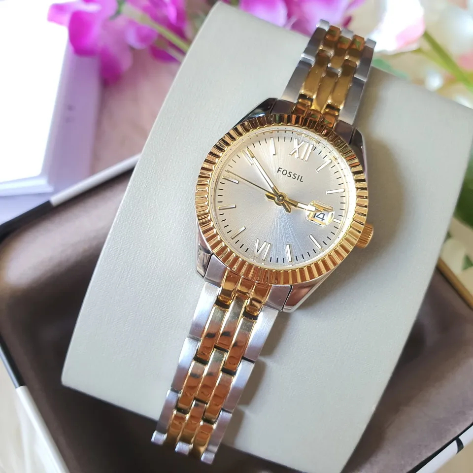 Fossil ladies watch deals two tone