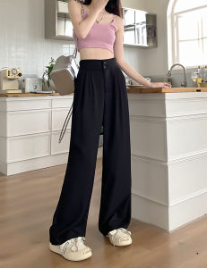 Size 21-40 New Plain High Waist Ladies Straight Wide Leg Full Length Suit Pants