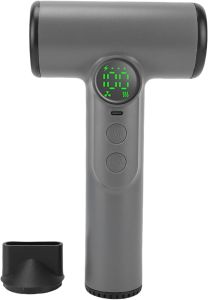fosa Cordless Hair Dryer Rechargeable Battery Operated Blow Dryer 100 Heat & Speed Settings 30000 RPM with Digital Screen & Memory Function for Travel Students Dormitory (Dark Gray)