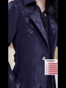 Áo khoác gió nữ chất lượng cao Jacquard kích thước lớn 6XL chống gió áo khoác mẹ mới cho mùa thu đông 2026 màu hải quân