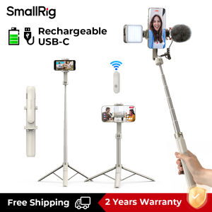 SmallRig Selfie Sticks Tripod For phone Compatible with Fill Light and Microphone with Bluetooth Remote Control for phone Travel Vlogging Tik Tok ST-25 4729 / 4730