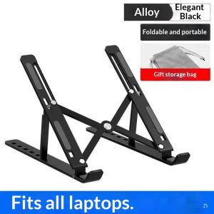 JJT Adjustable Aluminum Laptop Stand with Foldable Design for Better Ventilation and Portable Use