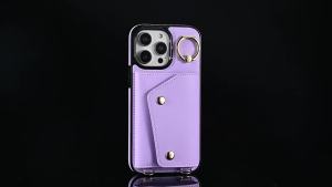 Phone case with a shoulder strap for iPhone 18 Pro Max 17 14 13 12 11 15 16 Pro Max Plus featuring a card slot and a neck strap designed for women.