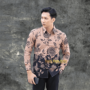 Galeri Batik Ardev - Harimurti Kemeja Batik Pria Lengan Panjang Slim Fit Atasan Batik Warna Mocca