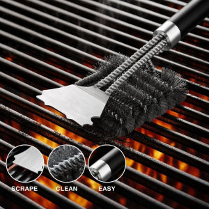 Durable Grilling Cleaning Brush BBQ Tool Clean Brush Stainless Steel Brushes BBQ Tools