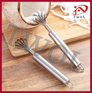 TWOL 1pcs Coconut Grater Fish Scale Planer Shaving Fish Scale Fruit Vegetable Kitchen Tool Planer
