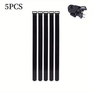 5pcs Cinch Straps With Heavy Duty Buckle Reusable Durable Hook And Loop Webbing For Fastening Extension Cords Ropes Hoses Securing Garage Storage