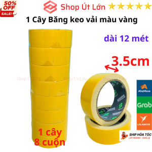 Băng keo vải màu đen rộng 2.4cm dài 12 mét mỗi cuộn lõi giấy 3mm - 1 cây có 12 cuộn - Shop Út Lớn
