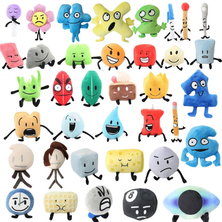 New Arrivial BFDI Plush Toy Battle for Dream Island Stuffed Doll Four X Two Firey Flower Waterdrop Lollipop Soft Kids Fans Gift