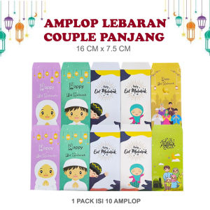 rainbow 1 SET 10 Pcs Amplop Lebaran Panjang Motif Couple Muat Uang Tanpa dilipat Amplop Gambar Amplop Karakter Amplop Idul Fitri Amplop Motif Kartun Amplop Lebaran Lucu Corak Unik Amplop Besar Amplop Panjang Angpao Ampau Angpau Ampao
