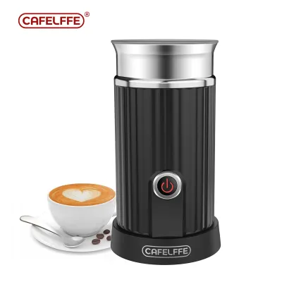 CafeLffe MK-201 3in1 Electric Milk Frother with Heater & Warmer Hot/Cold Milk Foamer for Coffee 240ml Auto Shut-Off BPA-Free Home Office Black/White