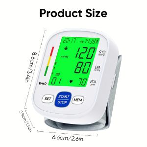 【Original 】BSX322 wrist blood pressure monitor dual user mode automatic portable home blood pressure monitor 99 measurement memory IP22 color backlit display and one click quick reading.