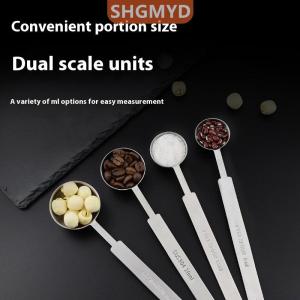 [COD] SHGMYD SPORTS ช้อนตักกาแฟด้ามยาว1 4ชิ้นช้อน304ในครัวแบบวางซ้อนกันได้ช้อนตวงเหมาะกับภาชนะใส่กาแฟ