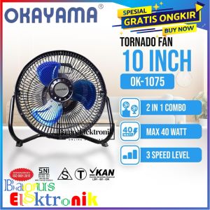 Kipas Angin Meja Okayama Tornado 10" OK-1075 Besi Kipas Angin Meja Besi 10 In Okayama OK1075