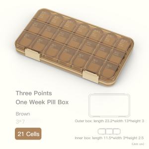HIONE 7 Days 28 Grid Medicine Organizer Medicine Box Pill Box Weekly Pill Storage Pill Case Container tasteless