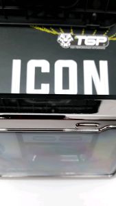 Cover Plat Nomor Motor TGP Icon Black Chrome Bingkai Plat No