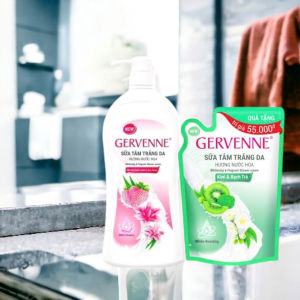 Sữa Tắm Trắng Da Hương Nước Hoa Gervenne Dâu Tây 900g + Túi 450g – Dưỡng Ẩm Thơm Ngọt