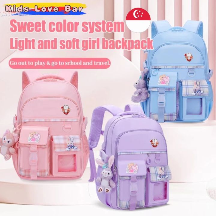 (SG Seller) Primary School Student Bag Light Weight Schoolbag Kids