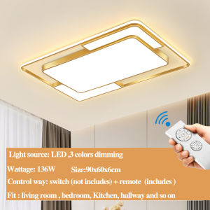 GOGEOUS Ultra-thin ceiling lights modern design tri color led ceiling light modern ceiling light with remote ceiling light for living room kitchen bathroom dinning balcony led lights for house ceiling