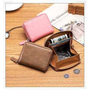 NEW Fashion Japan Style Coin Holder Pouches Genuine Leather Bank Credit Card Rfid Blocking Wallet Men and Women Slim Small Change Coin Keys Cards Zipper Bag