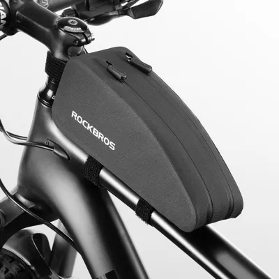 ROCKBROS Bicycle Bags Waterproof Cycling Top Front Tube Frame Bag Large Capacity MTB Road Bicycle Pannier Black Bike Accessories