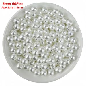 INNEED 20-300Pcs High Gloss Imitation Pearls Round Shape With Hole Loose Pearl Beads White 3-14mm Craft Pearl Beads DIY Jewelry Making
