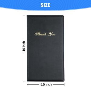 High-end Menu Cash Bill Holder Restaurant Receipt Holder Server Books with Gold Thank You Imprint