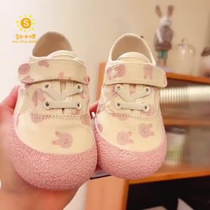 Baby Girl Canvas Shoes New Velcro Embroidered Bear Sneaker Boy Baby and Infant Toddler Shoes
