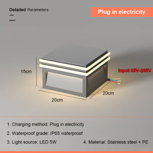 Solar Pillar Lights LED Wall Lamp Outdoor Waterproof Lighting Home Decor Solar Energy Square Lamp Villa Gate Garden Door Fence