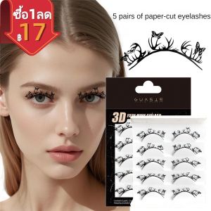 GUASIE 5pair ฮาโลวีนป่ากวางคอสเพลย์ประสิทธิภาพพรรคผีเสื้อกระดาษตัด Troublemaker ปราสาทแมงมุมค้างคาวสยองขวัญโอ้อวดหนาขนตาชิ้นเดียว  false eyelashes
