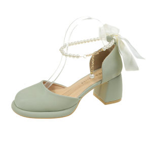PINKEY P258 Sepatu Wanita Korean Style Woman Pumps Ankle Strap  Mary Jane Heels Shoes Kekinian
