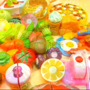 Chechele toy role-playing fruit and vegetable kitchen play house fun tableware set切切乐玩具角色扮演水果蔬菜厨房过家家趣味餐具套装
