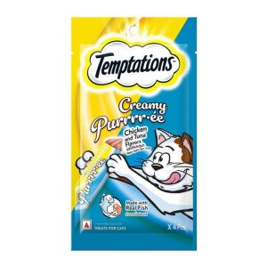 Temptations Creamy Purrrr-ee Lickable Liquid Cat Treats Snack Lick (12G x 4) 48G
