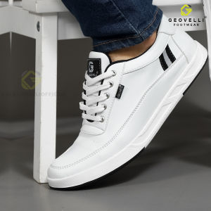 Sneakers Putih Pria / Sepatu Kulit Pria / Sepatu Kasual Putih / Sneakers Casual Pria Model Terbaru G-2112 Full White