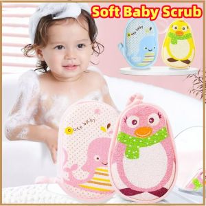 Cartoon Bath Towel Baby Scrub Washcloth Sponge Cute Absorbent Skin-friendly Bath Sponge Kids Child Wash Loofah Bathing Accessories