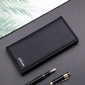 Mens Long Cross-Grain Wallet Korean Style Multi-Card Minimalist Clutch