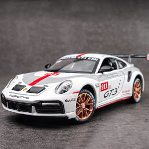 LEO 1:24 Porsche 911 GT3 RSR Track Edition Toy Car Model Metal Alloy Diecast Car Toys For KidsChildrens Toys for boy Miniauto Truck Vehicle Sound and Light Toy
