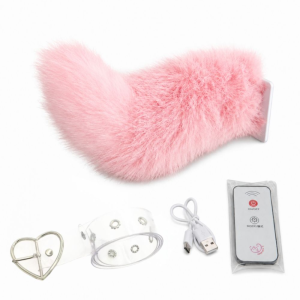 FXUP Remote Control Electric Fox Tail Belt Rechargeable Voice Control Plush Electric Tail Creativity Fluffy Role-playing Belt Halloween Cosplay Performances Etc
