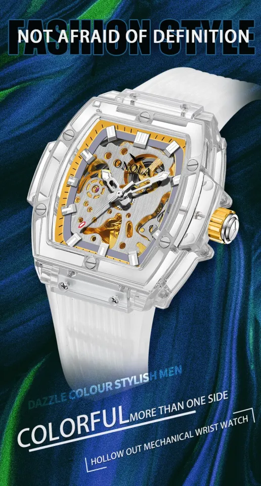 Men's Automatic Mechanical Watch Square Watch Hollow Tourbillon