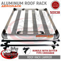 Aerorack / Aero Rack Roof Rack / Roofrack Top Load / Topload Cargo Carrier Car Basket 50"x38" (SILVER) Black Gutter Mount with 6 or 7 INCHES. 
