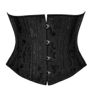 Bestcorse Original XS 3Xl Underbust Corset Waist Trainer For Women Dress Vintage Classical Flower Print Waist Cincher Fashion Bustier Top Strapless Slimming Girdle Tummy Trimmer Body Shaper Belt Coreset Black Corsette Plus Size Korset With
