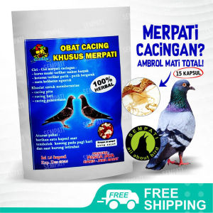 SEMPATI Obat Cacing Khusus Merpati Panca Jaya Isi 15 Kapsul Obat Burung Merpati Cacingan Kurus Ngantuk BAB Fases Putih Basmi Cacing Pita Hati Pencernaan OBCMR